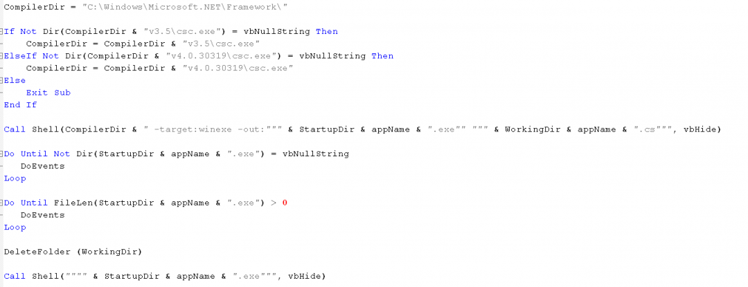 Compile C# code on machine.